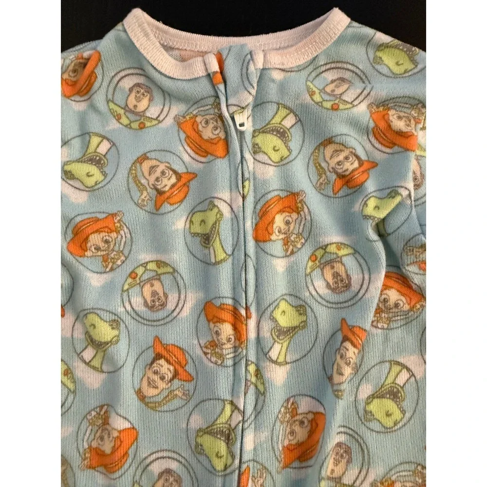 Disney‎ Baby Toy Story Footed Pajama Size 18m Blue Zip-In Long-Sleeve Infant PJ